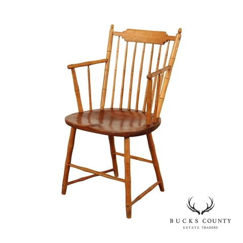 Antique American Birdcage Windsor Arm Chair Cover
