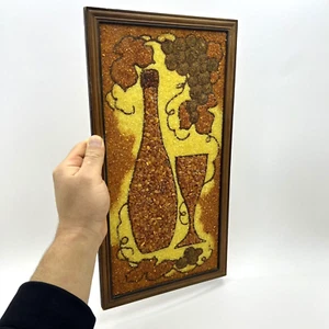 Vintage erstaunliche Malerei von bernsteingelben und braunen Wein und Trauben Kieskunst - Bild 1 von 17