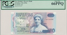 Reserve Bank New Zealand  $10 ND(1994)  PCGS  66PPQ
