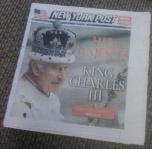 NEWSPAPER-NEW YORK POST-KING CHARLES CORONATION-MAY 7, 2023+KATE+DIANA+MEGAN - Picture 1 of 5