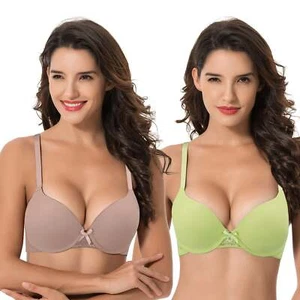 Damen-T-Shirt-BH Übergröße perfekte Form Hinzufügen 1 Tasse Push-up Bügel - 2 Stück - Bild 1 von 7