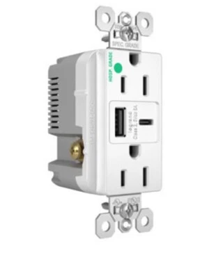 LEGRAND TR15HUSBAC6W PASS AND SEYMOUR 15A 125V HOSPITAL GRADE TAMPER-RESISTANT - Image 1 of 4