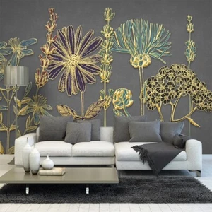 Vlies Fototapete Wandtapete Wandbilder Relieflinie Pflanzenblume Licht 10058 - Picture 1 of 6