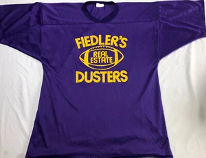 Majestic Jersey Football Omen Fielder's Real Estate Dusters Purple Yellow XL - Picture 1 of 8