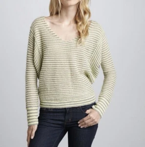 Free People Hummelpullover V-Ausschnitt gestreifter Pullover XS! Grau und grün! - Bild 1 von 6