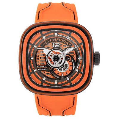 SevenFriday Men's Watch PS Series CCO Automatic Orange Silicone Strap PS3-03 - Image 1 of 3