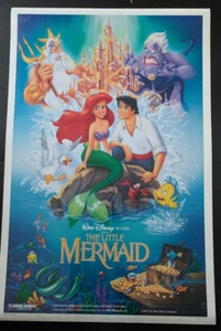 VINTAGE 1989 DISNEY THE LITTLE MERMAID ORIGINAL BANNED MOVIE POSTER 890105 - Picture 1 of 5