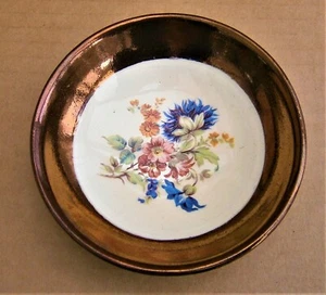 Y799) Vintage Creigiau Pottery Wales Cardiff floral Lustre ceramic bowl dish - Picture 1 of 5