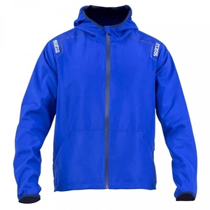 Giacca antivento SPARCO Wilson water repellent con cappuccio azzurro blu ✔️ - Picture 1 of 6