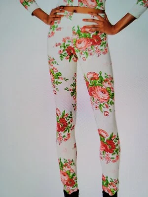 Betsey Johnson Vintage Inspirado Nuevos Leggings Florales XL Foto 1 de 2