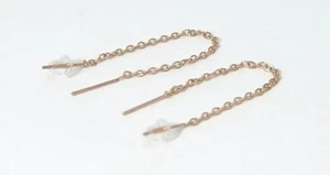 Threader Earrings Surgical Steel for Sensitive Ears Hypoallergenic Gold PVD - Picture 1 of 3