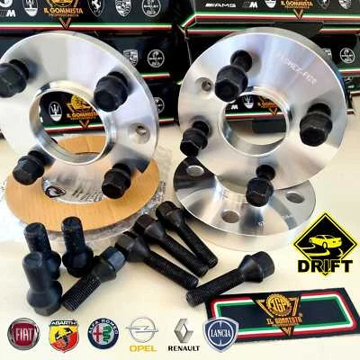4 DISTANZIALI 16+20mm 4x100 + BULLONI NERI PER SMART 453 DAL 2014 FORTWO FORFOUR - Immagine 1 di 4