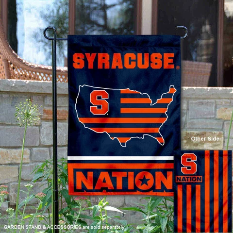 Syracuse University USA Stars and Stripes Nation Garden Flag and Yard Banner Cover