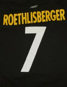 Pittsburgh Steelers Ben Roethlisberger #7 YOUTH SMALL Reebok T-shirt B7 - Picture 1 of 10