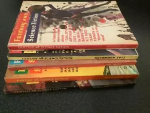 Set of 5 Fantasy and Science Fiction Pulps 1971-73 Poul Anderson Asimov - Picture 1 of 8