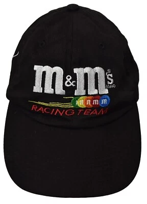 NWOT Vintage M&M's NASCAR #36 Ken Schrader Racing Team Black Strapback Cap Hat - Image 1 of 4