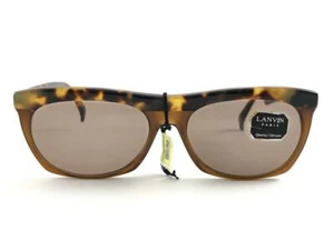 VINTAGE LANVIN " CLARISSE " DARK TORTOISE 1980 FRANCE SUNGLASSES - Picture 1 of 9