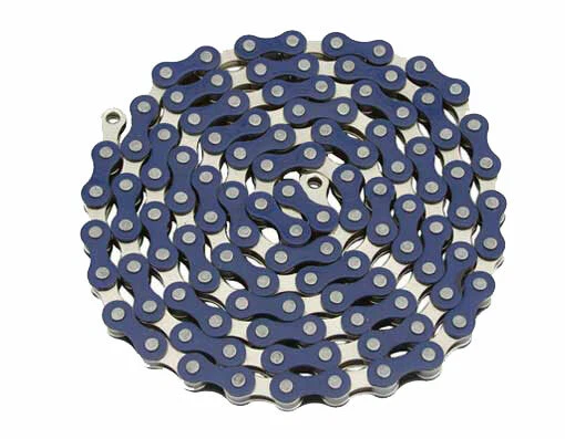 BLUE/CP YBN Bicycle Single Speed Chain 1/2" x 1/8 x 112 Links Lowrider Cruiser  - Image 1 of 1