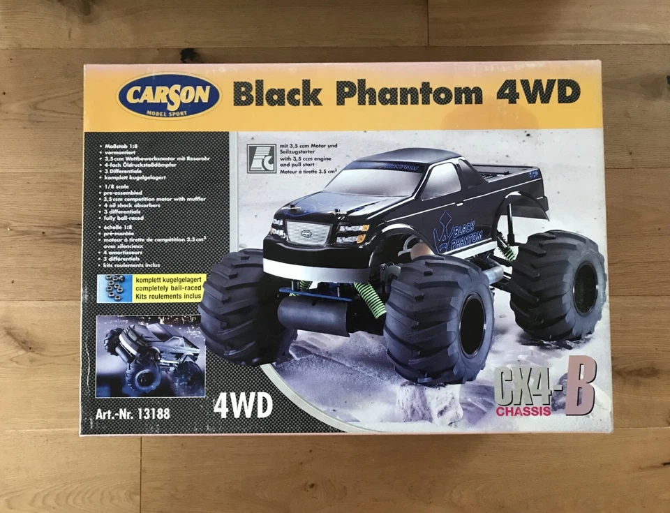 Carson 1:8 RC Black Phantom 4WD CX4 SuperScale OVP Vormontiert Vintage unbenutzt - Bild 1 von 4