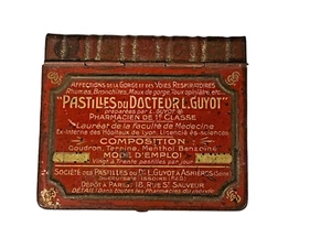 ANCIENNE BOÎTE PHARMARCIE MÉDICAMENT PASTILLE TÔLE MÉTAL LITHOGRAPHIE DR GUYOT - Imagen 1 de 3