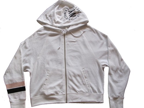 UNDERCOVER Felpa con cappuccio e zip intera logo Victoria's Secret VS NY bianca media