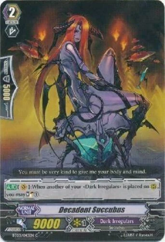 Decadent Succubus BT03/043EN Common Near Mint Cardfight Vanguard DNA Games - Image 1 of 1