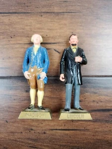 Vtg Marx Toys President Lincoln & Madison Political 2.75" Plastic Figure Lot - Picture 1 of 3