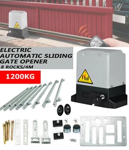 1200 kg Abrepuerta Deslizante Automático Kit Puerta Eléctrica 2 Control Remoto 8 piezas Rack - Imagen 1 de 11
