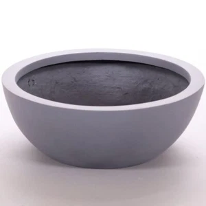 Elegant Einrichten | Pflanzkübel | Fiberglas | rund | D34xH12cm | grau. - Bild 1 von 9