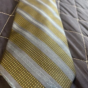 George Men’s Necktie Tie Striped Greens Blues 57 X 3.75” - Picture 1 of 5