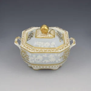 Georgian Regency Spode Felspar Porcelain Octagonal Sucrier 3906 c.1820 Antique - Picture 1 of 10