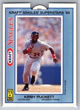 1993 Kraft Singles Superstars Kirby Puckett Card #11 Minnesota Twins