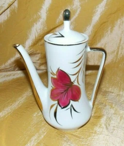 Capeans Porzellan Kaffeekanne oder Teekanne weiß floral gold Made in Spain Capean - Bild 1 von 12