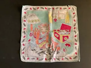 Vintage Designer Child's Hanky ELSIE THE COW & SON BEAUREGARD 8" Cotton - Picture 1 of 7