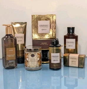 7-teiliges Set Honorable Cologne Bath & Body Works Spray Wash Bar Seife Creme Kerze - Bild 1 von 13