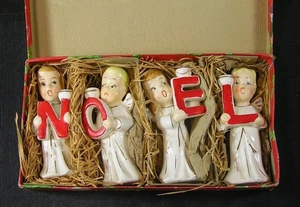 Candelabros de Navidad Commodore Vintage NOEL Angels, Japón Sin usar, en caja - Imagen 1 de 9