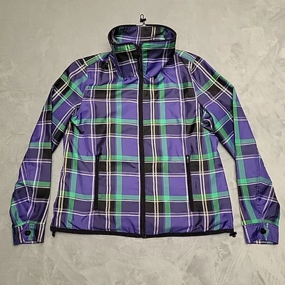 Jaqueta Lauren Ralph Lauren Feminina Média Roxa Verde Xadrez Soft Shell Ao Ar Livre - Imagem 1 de 4