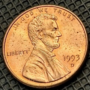 1993-D- Lincoln Cent-Extra Earlobe,FS-101 - Picture 1 of 5
