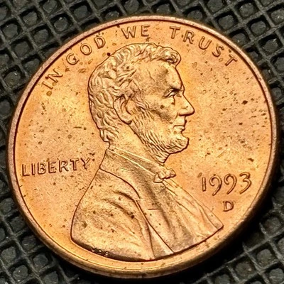 1993-D- Lincoln Cent-Extra Earlobe,FS-101  - Image 1 of 4
