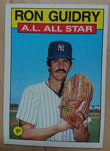 1986 Topps #721 Ron Guidry Yankees MLB Baseballkarte fast neuwertig + gebrauc... - Bild 1 von 2
