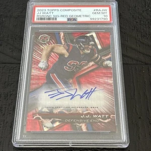 2023 TOPPS COMPOSITE JJ WATT RED GEOMETRIC AUTO 5/5 PSA 10 POP 1 EBAY 1/1 Texans - Picture 1 of 4