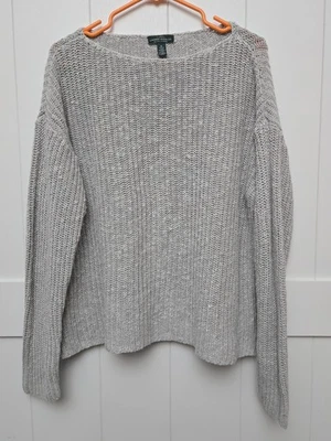 Blusa suéter LRL Ralph Lauren Jean Co feminina de linho malha aberta manga longa GG - Imagem 1 de 3