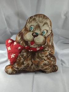 Handgefertigtes Vintage 60er-70er Jahre Stofftier Hundekissen 15" x 12" - Bild 1 von 5