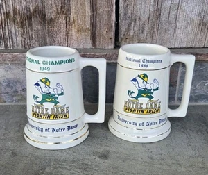(2) Piedras de cerveza irlandesas National Chams Fightin' de la Universidad de Notre Dame 1988 y 1949 - Imagen 1 de 4