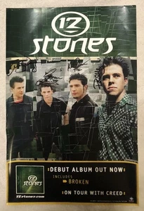 12 Stones Band Signed Autographed 18x12 Self-titled Poster Potter’s Field Anthem - Picture 1 of 8