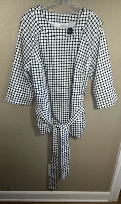 Covington Sz 16/18 Women's Blazer Jacket Cotton Business Casual 3/4 Sleeve 9-4 - Imagem 1 de 4