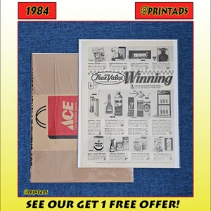 1984 True Value Hardware Print Ad + Plastic Bag - Visit Our Store For More! - Picture 1 of 4