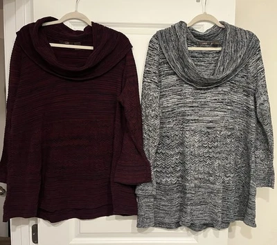 Heather B Lot Of 2 Women’s Size 3X, Turtleneck Long Sleeves Pullover Sweater - Image 1 of 4