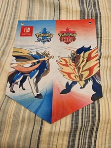 Pokemon Sword & Shield Fabric Banner Sign/Flag Galar Region Nintendo Gamestop - Picture 1 of 3