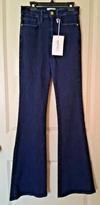 NEW FRAME Denim Le One Flare Leg Keller Blue Jeans Dark Wash Damengröße 1 neu mit Etikett - Bild 1 von 15